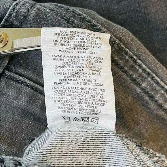 𝅺CAbi | Zipper Skinny Moto Jeans Distressed Denim Stretch Gray #5167 - Picture 8 of 8